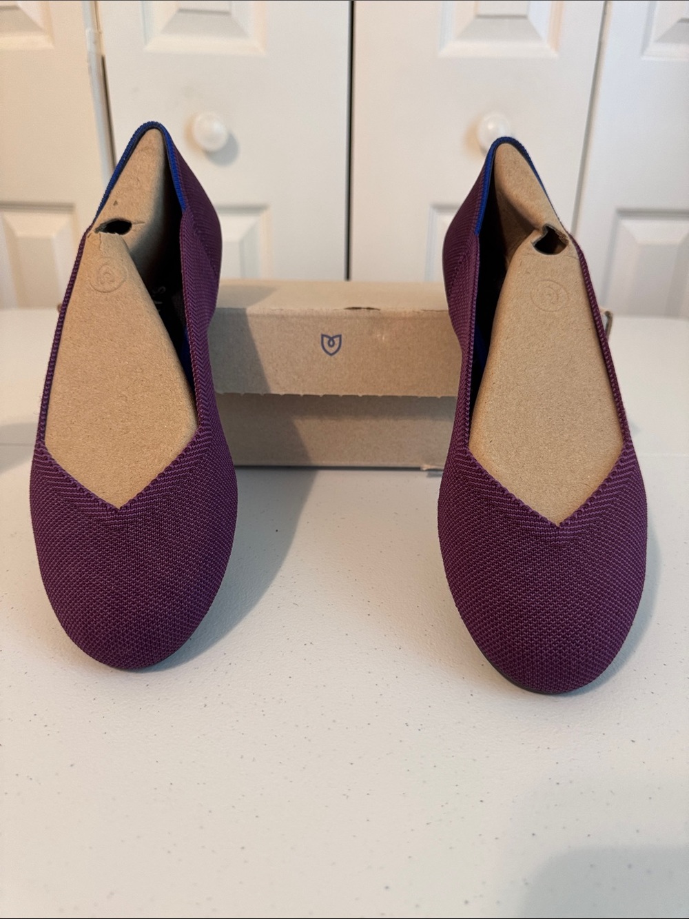 Rothy's Plum Pointed Knit Flats
